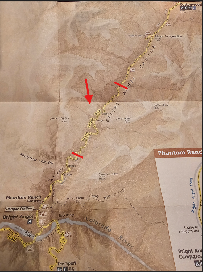 Grand Canyon Rim to Rim Map Frying Pan